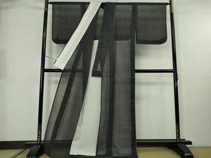 平和屋着物＊極上　夏物　紗紬　涼粋　縞　反端付き　逸品　未使用　DZAB8670kh6