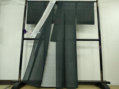 平和屋本店＊極上　夏物　色無地　花唐草紋紗　百入茶色　逸品　未使用　DZAB8672kh6