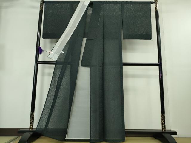 平和屋本店＊極上　夏物　色無地　花唐草紋紗　百入茶色　逸品　未使用　DZAB8672kh6