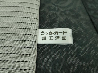 平和屋本店＊極上　夏物　色無地　花唐草紋紗　百入茶色　逸品　未使用　DZAB8672kh6