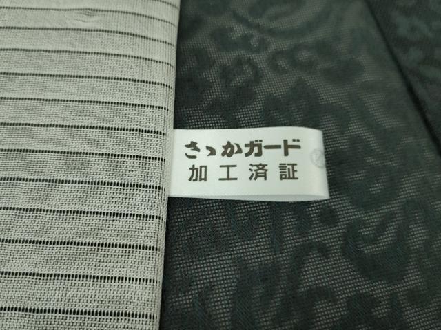 平和屋本店＊極上　夏物　色無地　花唐草紋紗　百入茶色　逸品　未使用　DZAB8672kh6