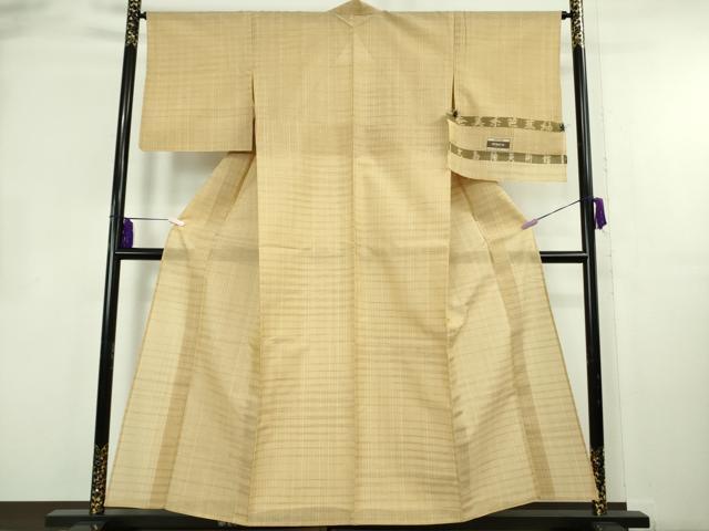 平和屋着物＊極上　夏物　奄美糸芭蕉紬　紬　飴色　大島紬美術館謹製　反端付き　逸品　DZAB8673kh6