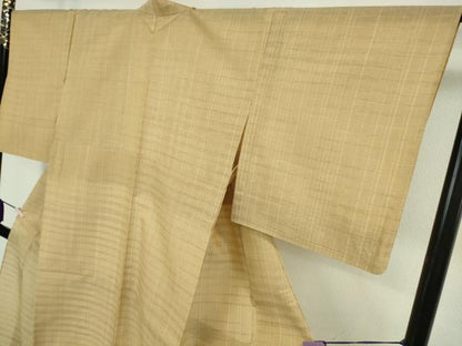 平和屋着物＊極上　夏物　奄美糸芭蕉紬　紬　飴色　大島紬美術館謹製　反端付き　逸品　DZAB8673kh6