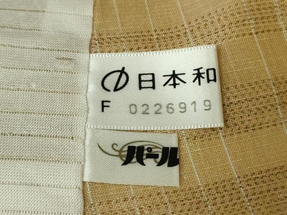 平和屋着物＊極上　夏物　奄美糸芭蕉紬　紬　飴色　大島紬美術館謹製　反端付き　逸品　DZAB8673kh6