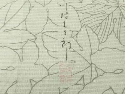 平和屋着物＊極上　夏物　二代目 川村久太郎　本場縞大島紬　夏大島　白大島　草花尽くし　まさき織物謹製　証紙付き　逸品　DZAB8675kh6