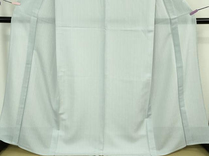 平和屋着物＊極上　夏物　夏お召　白藍色地　逸品　DZAB8688kh6