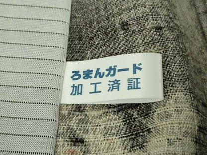 平和屋本店▽極上　染織の名門　しょうざん  生紬　単衣　風景花文　金彩　逸品　未使用　DZAB8694kh6