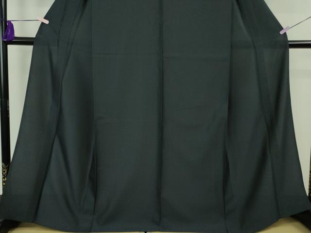 平和屋着物▽極上 お召 単衣 千鳥格子 黒×青褐色 逸品 未使用 DZAB8695kh6