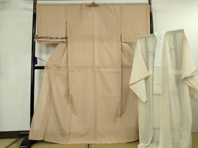 平和屋本店＊極上　夏物　大島紬　夏大島　長襦袢セット　羽風　香色地　反端付き　逸品　未使用　DZAB8704kh6