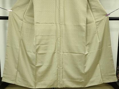 平和屋着物●極上　お召　小花文　亜麻色地　やまと誂製　逸品　未使用　DZAB8707kh6