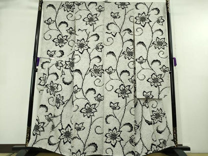 平和屋本店●極上　本疋田絞り　振袖　花唐草文　逸品　DZAB8720kh6