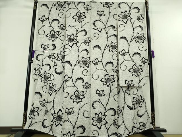 平和屋本店●極上　本疋田絞り　振袖　花唐草文　逸品　DZAB8720kh6