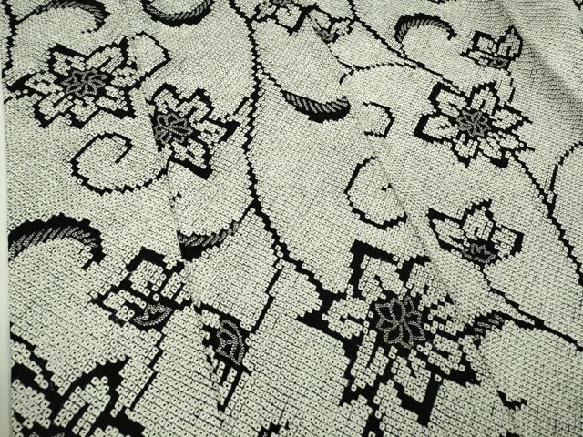 平和屋本店●極上　本疋田絞り　振袖　花唐草文　逸品　DZAB8720kh6