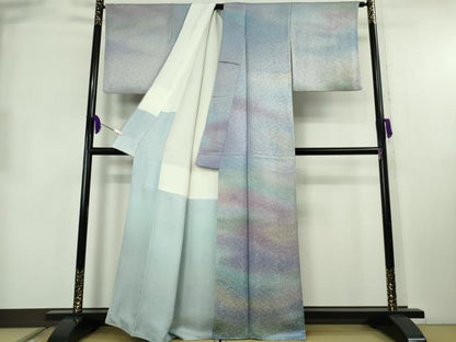 平和屋本店●最高級　初代　久保田一竹　幻の辻が花　訪問着　暈し染め　金通し地　逸品　DZAB8723kh6