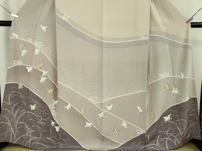 平和屋本店●極上　訪問着　友禅　作家物　立波に千鳥　逸品　DZAB8726kh6