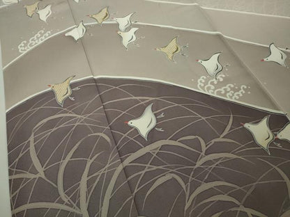 平和屋本店●極上　訪問着　友禅　作家物　立波に千鳥　逸品　DZAB8726kh6