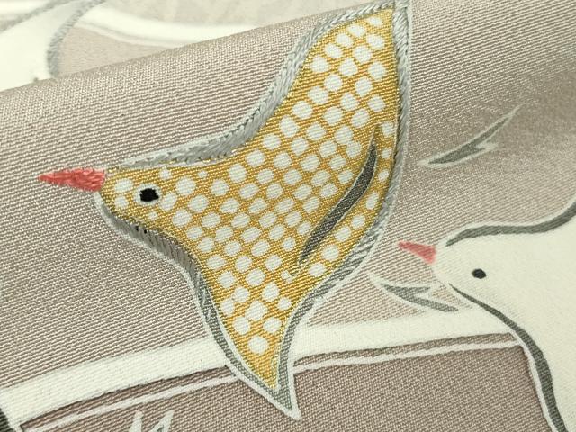 平和屋本店●極上　訪問着　友禅　作家物　立波に千鳥　逸品　DZAB8726kh6