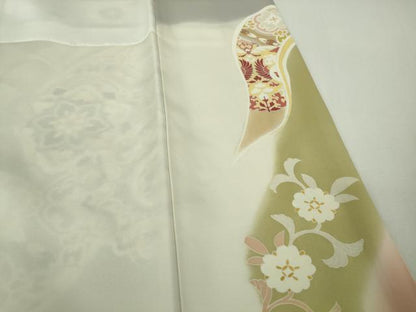 平和屋本店●極上　創業460年・千總　訪問着　駒刺繍　道長正倉院花文　暈し染め　金彩　逸品　DZAB8728kh6