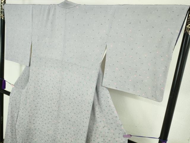 平和屋本店●極上　 人間国宝　小宮康孝　江戸小紋　訪問着　鮫小紋柄　散らし文　藤色地　逸品　DZAB8729kh6