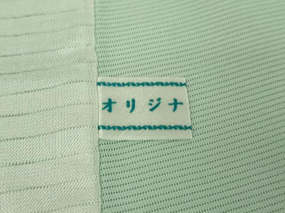 平和屋本店＊極上　夏物　訪問着　絽　手描き　草花文　白緑色地　暈し染め　逸品　未使用　DZAB8732kh6