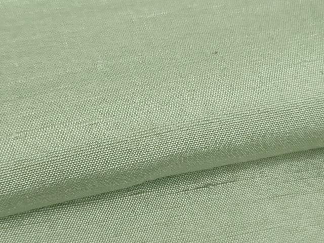 平和屋本店●極上 国指定重要無形文化財 本場久米島紬 浜里スミ作 手織 草木染 ウージ染 背抜き仕立て 柳鼠色 証紙付き　逸品　DZAB8735kh6