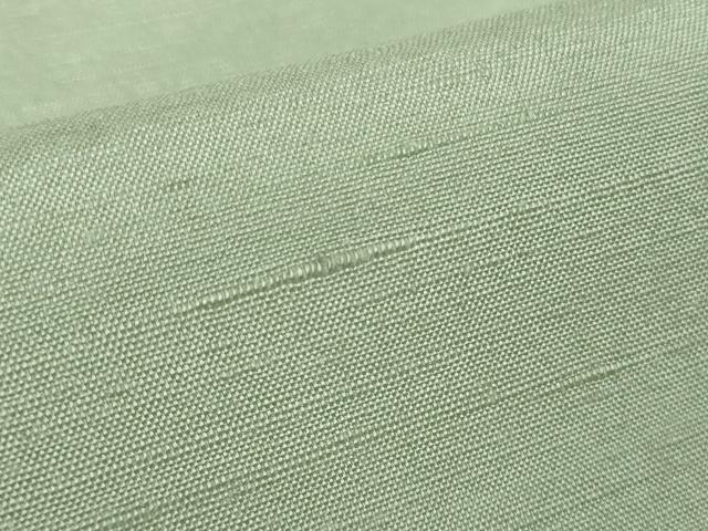 平和屋本店●極上 国指定重要無形文化財 本場久米島紬 浜里スミ作 手織 草木染 ウージ染 背抜き仕立て 柳鼠色 証紙付き　逸品　DZAB8735kh6