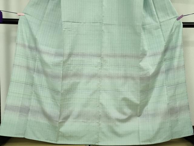 平和屋本店▽希少　人間国宝　志村ふくみ　紬　単衣　横段　小大丸扱い　たとう紙付き　逸品　DZAB8736kh6