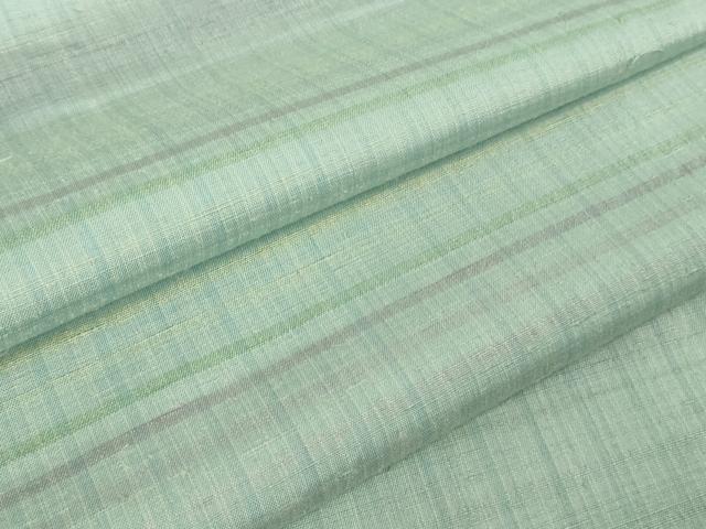 平和屋本店▽希少　人間国宝　志村ふくみ　紬　単衣　横段　小大丸扱い　たとう紙付き　逸品　DZAB8736kh6