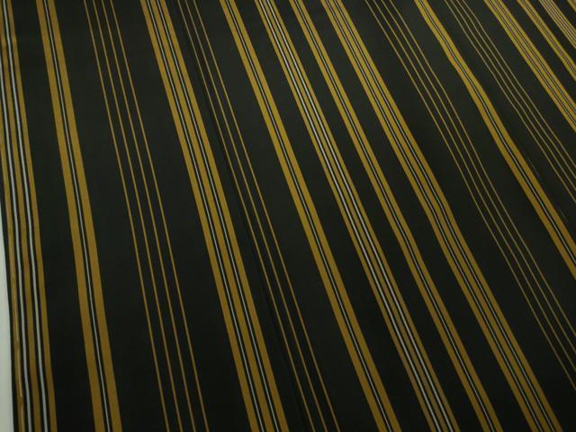 平和屋本店●極上　本場黄八丈　黒八丈　平織　紬　縞　逸品　未使用　DZAB8742kh6