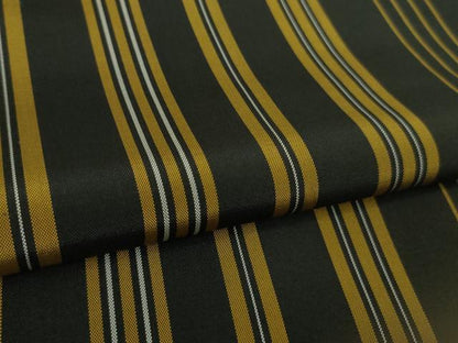 平和屋本店●極上　本場黄八丈　黒八丈　平織　紬　縞　逸品　未使用　DZAB8742kh6