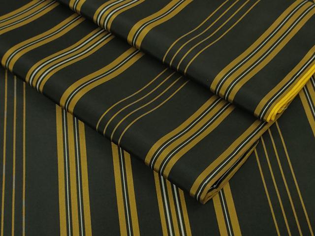 平和屋本店●極上　本場黄八丈　黒八丈　平織　紬　縞　逸品　未使用　DZAB8742kh6