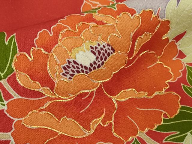 平和屋本店●極上　創業460年・千總　振袖　駒刺繍　几帳吉祥花文　金彩　逸品　DZAB8745kh6