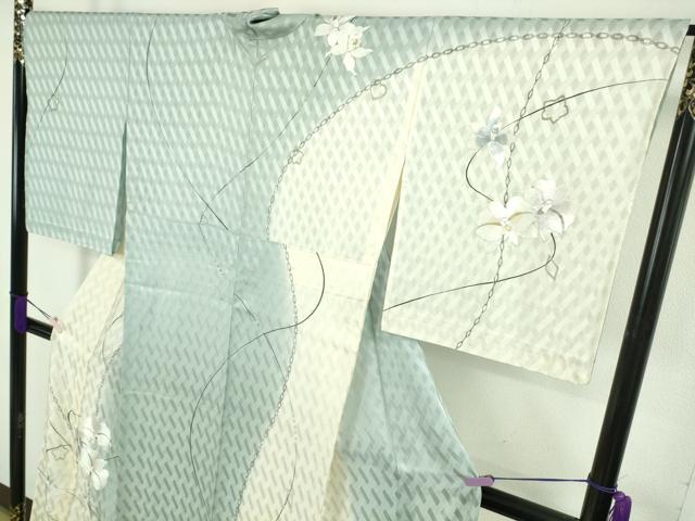 平和屋本店＊極上　夏物　訪問着　手刺繍　網目紋紗　胡蝶蘭　ハート　金銀糸　逸品　DZAB8746kh6