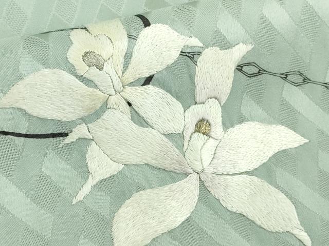 平和屋本店＊極上　夏物　訪問着　手刺繍　網目紋紗　胡蝶蘭　ハート　金銀糸　逸品　DZAB8746kh6
