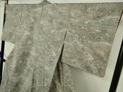 平和屋着物●極上　都喜ヱ門　本場大島紬　紬萬葉　祇園祭　人物風景　藤絹織物謹製　証紙付き　逸品　DZAB8756kh6