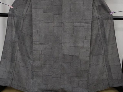 平和屋本店＊極上　夏物　石川県指定無形文化財　夏牛首紬　白山工房　手織り　紅消鼠色地　逸品　未使用　DZAB8761kh6