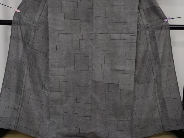 平和屋本店＊極上　夏物　石川県指定無形文化財　夏牛首紬　白山工房　手織り　紅消鼠色地　逸品　未使用　DZAB8761kh6