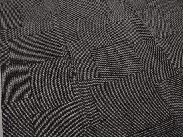 平和屋本店＊極上　夏物　石川県指定無形文化財　夏牛首紬　白山工房　手織り　紅消鼠色地　逸品　未使用　DZAB8761kh6
