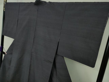平和屋着物●極上　結城紬　井上商事謹製　色無地　濃い藤煤竹色　結城屋　証紙付き　逸品　未使用　DZAB8764kh6