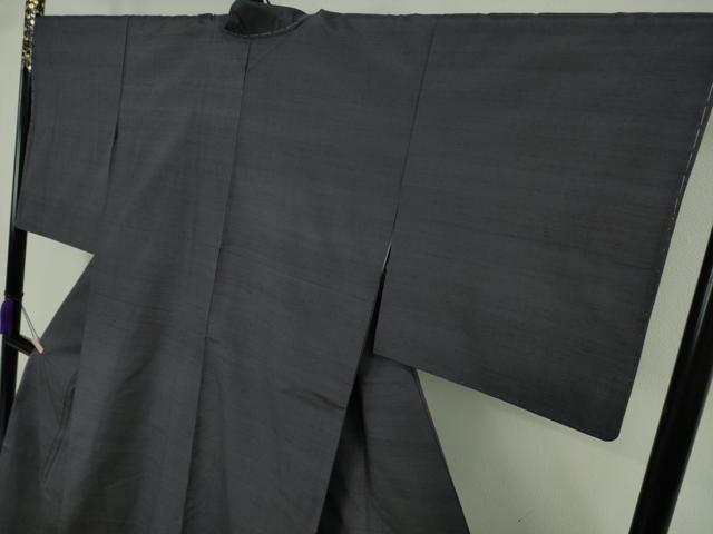 平和屋着物●極上　結城紬　井上商事謹製　色無地　濃い藤煤竹色　結城屋　証紙付き　逸品　未使用　DZAB8764kh6