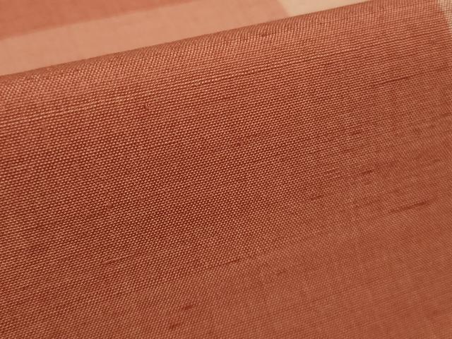 平和屋着物▽極上　山崎青樹作　草木染研究所　紬　単衣　草木染　あかね根　証紙付き　逸品　DZAB8765kh6