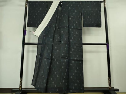 平和屋本店＊極上　夏物　重要無形文化財　本場宮古上布　舞花文　苧麻　逸品　DZAB8771kh6