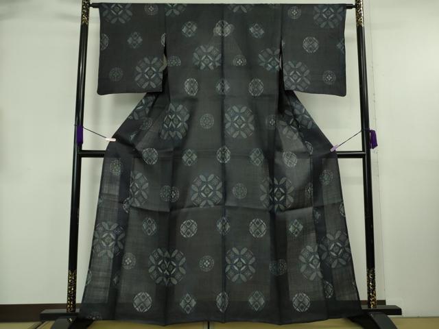 平和屋本店＊極上　夏物　重要無形文化財　本場宮古上布　花丸文 　苧麻　逸品　未使用　DZAB8772kh6