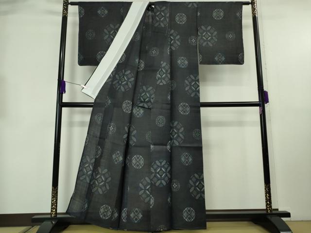 平和屋本店＊極上　夏物　重要無形文化財　本場宮古上布　花丸文 　苧麻　逸品　未使用　DZAB8772kh6