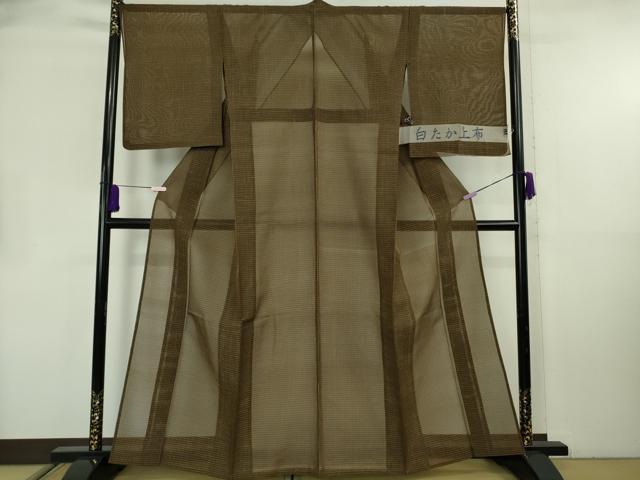 平和屋本店＊極上　夏物　白たか上布　格子　反端付き　逸品　DZAB8774kh6