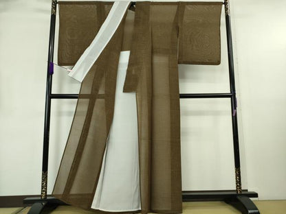 平和屋本店＊極上　夏物　白たか上布　格子　反端付き　逸品　DZAB8774kh6