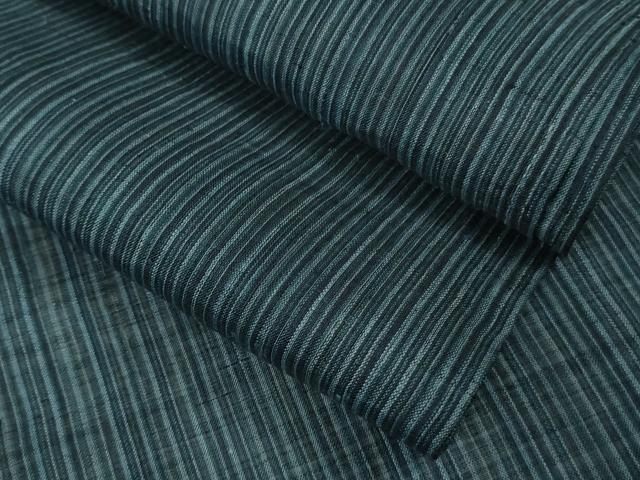 平和屋着物＊極上　夏物　男性　本場小千谷ちぢみ　キングサイズ　麻　縞　逸品　DZAB8777kh6