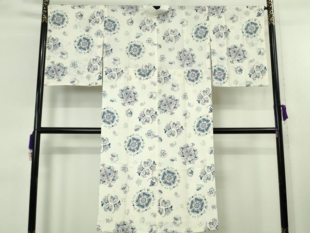 平和屋着物●上質な長襦袢　無双仕立て　花唐草文　リス　やまと誂製　逸品　未使用　DZAB8780kh6