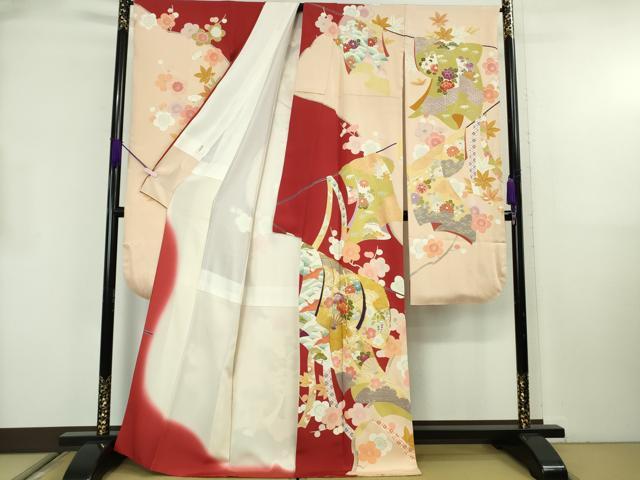 平和屋本店●極上　創業460年・千總　振袖　駒刺繍　誰が袖　吉祥花文　金彩　逸品　DZAB8782kh6