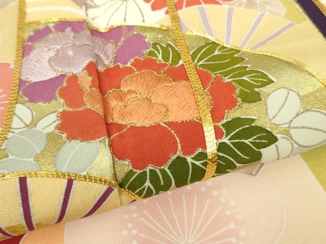 平和屋本店●極上　創業460年・千總　振袖　駒刺繍　誰が袖　吉祥花文　金彩　逸品　DZAB8782kh6